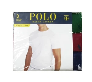 Polo Ralph Lauren grün-rot-marine Classic Fit Rundhals feuchtigkeitsableitendes T-Shirt 3er Pack - Bild 1 von 1