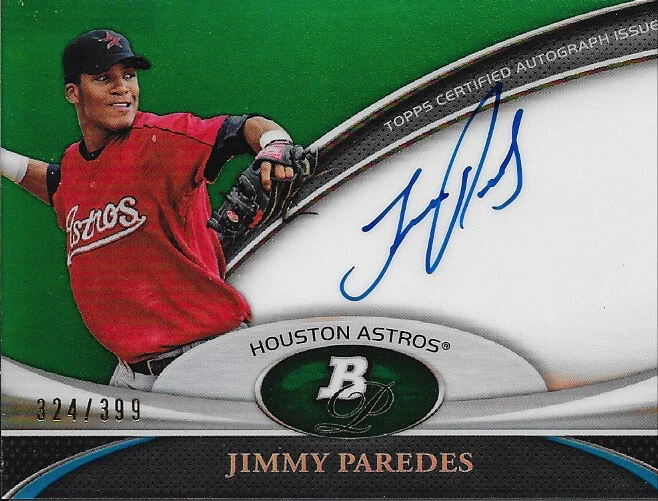 2011 BOWMAN PLATINUM JIMMY PAREDS AUTOGRAPH 324/399 - Image 1 of 1