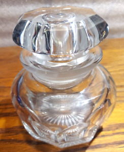 Pot à couvercle en verre optique antique années 1920 Heisey 4,5 pouces pot à vanité