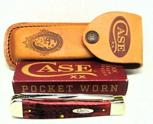 CASE XX USA Vintage 6254 Dark Old Red Bone Corn Cob Jig Trapper New Pocket Knife - Picture 1 of 9