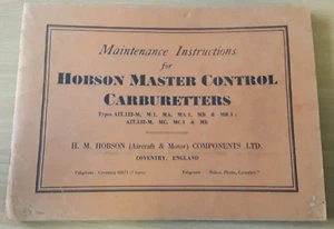 Maintenance Instructions for Hobson Master Control Carburettors AIT.122 & 132 - Picture 1 of 4