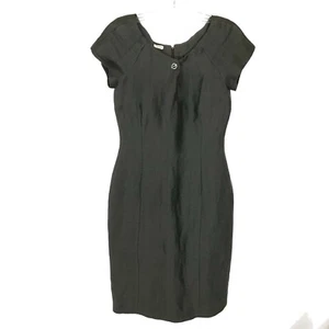 Womens Size 4 Agnona Gray Linen Silk Blend Textured Pencil Dress Made in Italy - Picture 1 of 3