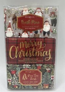 Mia & Co Luxury Bar Soap 7.05 oz Each Fresh Pine Merry Christmas Pine - Picture 1 of 4