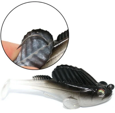 Trendex Grundel montiert mit Krautschutz Gummifisch Kunstköder Hecht Aal Zander - Bild 1 von 4