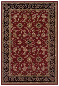 4'x6' Sphinx Bordered Red Flowers Scrolls Vines 271C3 Door Mat - Aprx 4' x 6' - Picture 1 of 1