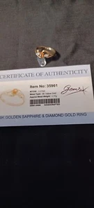 9k golden sapphire & diamond gold ring gems tv - Picture 1 of 2