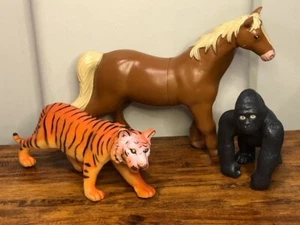 3 Vintage Learning Resources Jumbo Toy Animals - Gorilla Horse & Tiger! - Picture 1 of 6