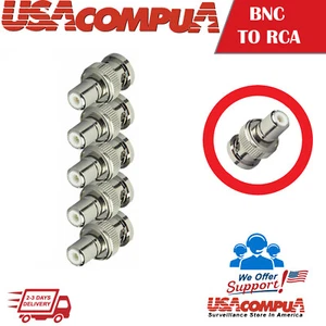 RCA Female Jack to BNC Male Plug Connector Adapter - PACK of 5 - Picture 1 of 1