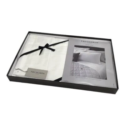 Lenzuola Trussardi Matrimoniale Raso Di Cotone Smart Line Bianco - Immagine 1 di 4