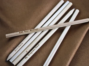 Set of 6 Personalised Message Engraved Natural Pencil Gifts - Teacher's Gift - B - Picture 1 of 4