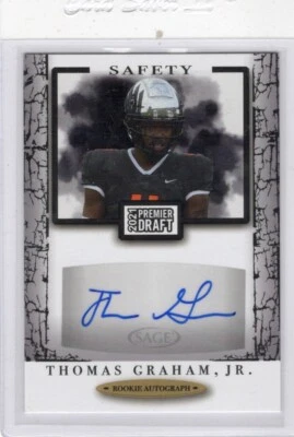 2021 Thomas Graham Jr Sage Premier Draft Rookie Auto, Black Steelers - Image 1 of 2