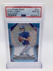 2019 Panini Prizm Daniel Jones Blue Wave /199 #302 PSA 10 Gem Mint Rookie - Picture 1 of 2