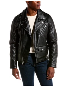 Robert Graham MOTORCYCLE Faux Leather Jacket Black $298 Medium NWT FREESHIP! - Picture 1 of 6