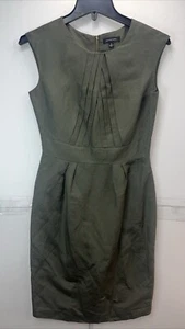 Saks Fifth Avenue Women’s Linen Dress Olive Green Sleeveless Sz 2 - Picture 1 of 7
