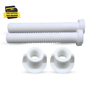 Toilet Seat Screws Hinge Bolt & Nut Kit - Durable Plastic Toilet Seat Accessorie - Picture 1 of 7