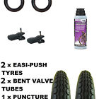 2 x Valco Runabout Pram TYRES 12 1/2" x 2 1/4 + Bent tubes + Puncture Sealant