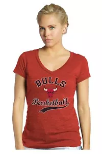 ¡GO BULLS! Nueva camiseta para mujer NBA Chicago Bulls cuello en V X pequeña - Imagen 1 de 5