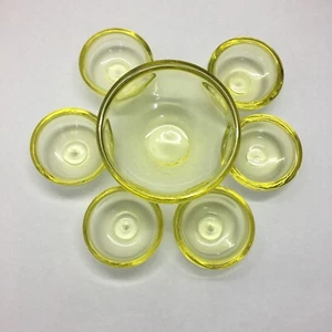 SET RARO E COMPLETO SERVIZIO MACEDONIA ANNI 70 CRISTALLO GIALLO DI ALTO SPESSORE - Foto 1 di 9