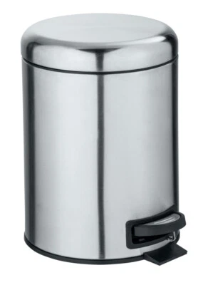 WENKO Kosmetik Tret Eimer LEMAN 5 L Abfall Müll Edelstahl Küchen Bad WC Büro - Bild 1 von 4