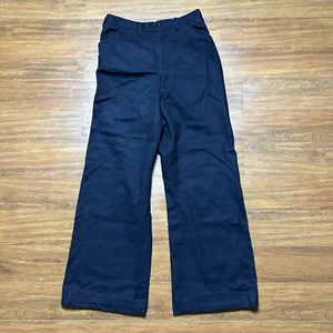 Pantaloni di lana vintage deposito abbigliamento navale 32R fondo a campana svasati uniforme navale USA anni 60 - Foto 1 di 14