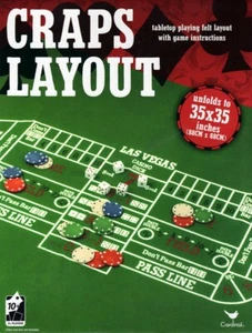 Cardinal Games Craps Layout Felt Mat with Game Instructions (20077799) **NEW** - Picture 1 of 9