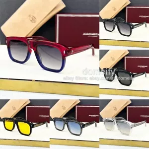 OCCHIALI DA SOLE JACQUES MARIE MAGE YVES UNISEX MONTATURA ROSSA BLU LENTI GRIGIE QUADRATI JMM - Foto 1 di 24