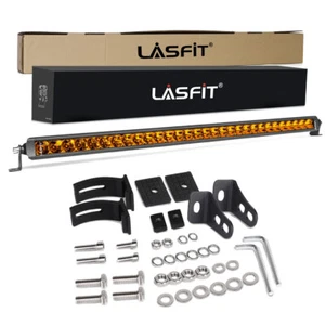 Lasfit 32inch LED Light Bar Spot Flood Combo Work Offroad Light Amber 4WD Truck - Picture 1 of 12