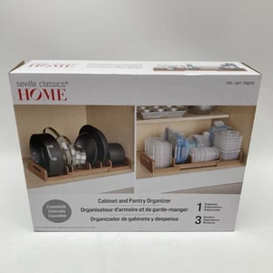Organizador de gabinete y despensa Seville Classics Home expandible bambú marrón - Imagen 1 de 11