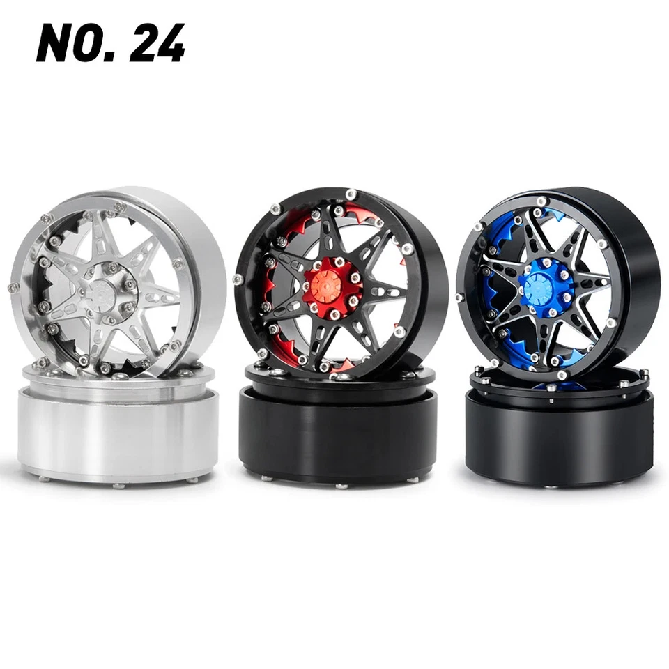 4 Stück 2,2 Zoll Beadlock-Felgen aus Aluminiumlegierung für 1/10 RC Crawler - Bild 1 von 4