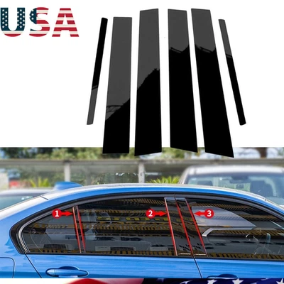 Postes de pilar negros brillantes para Dodge Charger 11-21 6 piezas cubierta de moldura de ventana de puerta  Foto 1 de 4