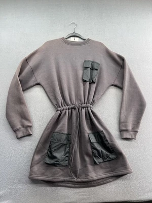 Vestido suéter feminino Missguided EUA 0 preto com cordão utilitário bolsos de náilon - Imagem 1 de 4