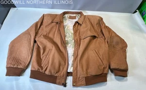 Men's Vtg Marlboro Adventure Team Tan Lt Brown Leather Zip Jacket Size ~XXL/XXXL - Picture 1 of 12