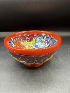 Mexikanische Talavera Keramik Servierschale rund handbemalt 6 in Mexiko bleifrei - Bild 1 von 7