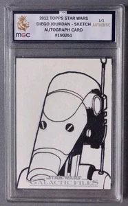 2012 TOPP STAR WARS GALACTIC FILES BATTLE DROID SKETCH CARD 1/1 GOLD GRADED AUTO - Picture 1 of 8
