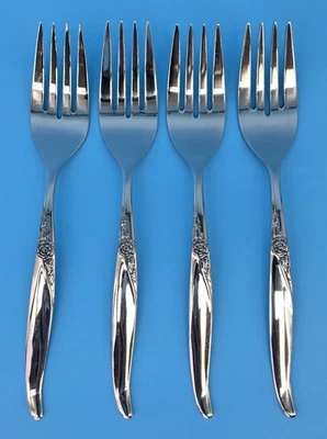 Oneida LA ROSE Stainless Premier Ltd 4 Salad Forks Flatware Silverware Rogers - Image 1 of 4