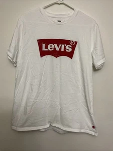 Camiseta Levi’s para mujer talla XL blanca deletreada roja logotipo mangas cortas - Imagen 1 de 14