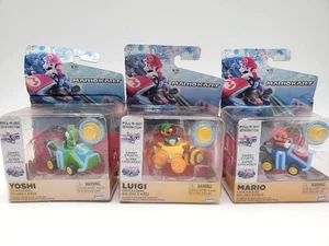 Nintendo Mariokart Coin Racer Jakks Mario Luigi Yoshi Figuras Coche Kart Lote de 3 - Imagen 1 de 12