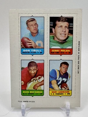 1969 Topps #NNO Don Trull / Gerry Philbin / Buck Buchanan / Gary Garrison Foto 1 de 2