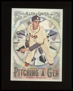 2022 Allen & Ginter Warren Spahn #PAG-2 π Pitching a Gem Insert - Braves HOF - Picture 1 of 2