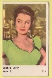 Tarjeta estrella de cine sueca holandesa 1958 estrella serie A #115 actriz Sophia Loren - Imagen 1 de 1