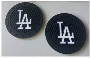 Car Cup Holder Coasters LA Los Angeles Dodgers Black / White / Blue - 2 Pack New - Bild 1 von 1