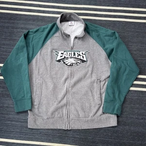 Philadelphia Eagles NFL Mens XLarge Sweatshirt Full Zip Embroidered Jacket Green - Picture 1 of 12
