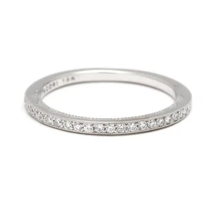 Tacori Thin Diamond Band Ring, 18k White Gold, Ring Size 5.75, Coastal Crescent - Picture 1 of 6