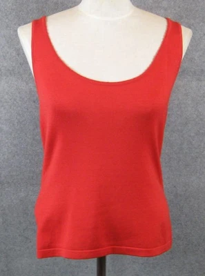 Coldwater Creek Red Silk Blend Sweater Knit Sleeveless Tank Top Size XS NEW - Image 1 of 4