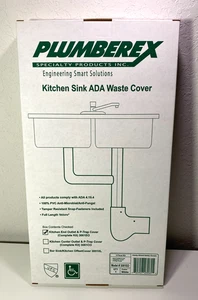 Plumberex Specialty 3061EO Soft ADA Kitchen Sink End Outlet & P-Trap Waste Cover - Picture 1 of 5
