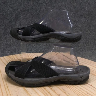 Sandalias sin cordones Keen para mujer 9 Whisper negras grises correas zapatos cómodos para caminar Foto 1 de 4