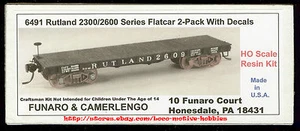 Funaro F&C 6491 RUTLAND Railroad RUT NEB&W 36' 2300/2600 Flatcars Old Time 2 CAR - Picture 1 of 10