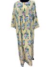 VTG National Floral Gingham House Dress Duster Robe MuMu Zipper Grannycore READ