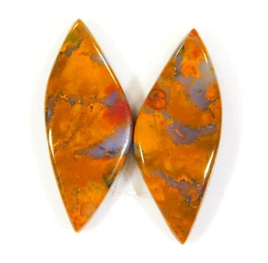 25 Ct Top Natural Bloodstone Pair Fancy Cabochon Gemstone Jewelry Making BK=0279 - Picture 1 of 7