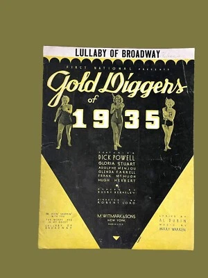 Lullaby Of Broadway Gold Diggers Of VTG Sheet Music Harry Warren Al Dubin 1935 - Image 1 of 4